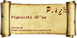 Pigniczki Éva névjegykártya