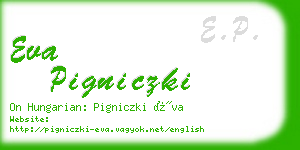 eva pigniczki business card